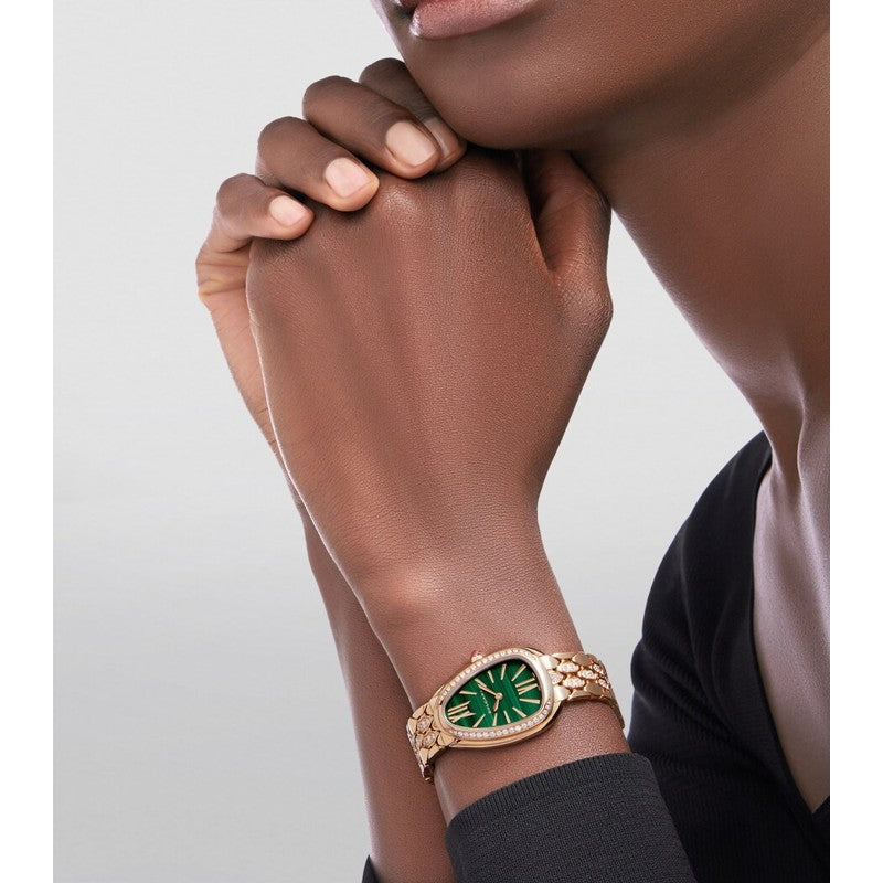 Relógio Serpenti Seduttori em Ouro Rosé Diamante e malaquita 33 mm - Mercado de Luxo - O Maior E-Commerce de Bens, Produtos e Serviços de Luxo do Brasil.