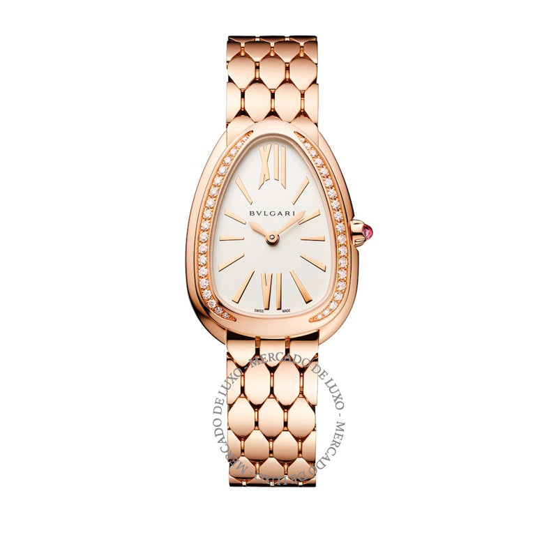 Relógio Serpenti Seduttori em Ouro Rosé e Diamante 33 mm - Mercado de Luxo - O Maior E-Commerce de Bens, Produtos e Serviços de Luxo do Brasil.