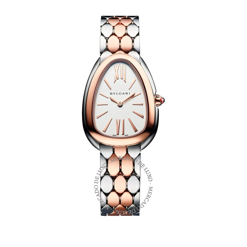 Relógio Serpenti Seduttori em Aço Inoxidável e Ouro Rosé 33 mm - Mercado de Luxo - O Maior E-Commerce de Bens, Produtos e Serviços de Luxo do Brasil.