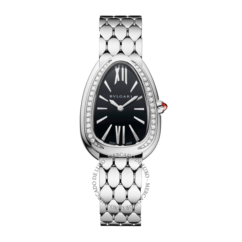 Relógio Serpenti Seduttori em Aço Inoxidável e Diamante 33 mm - Mercado de Luxo - O Maior E-Commerce de Bens, Produtos e Serviços de Luxo do Brasil.