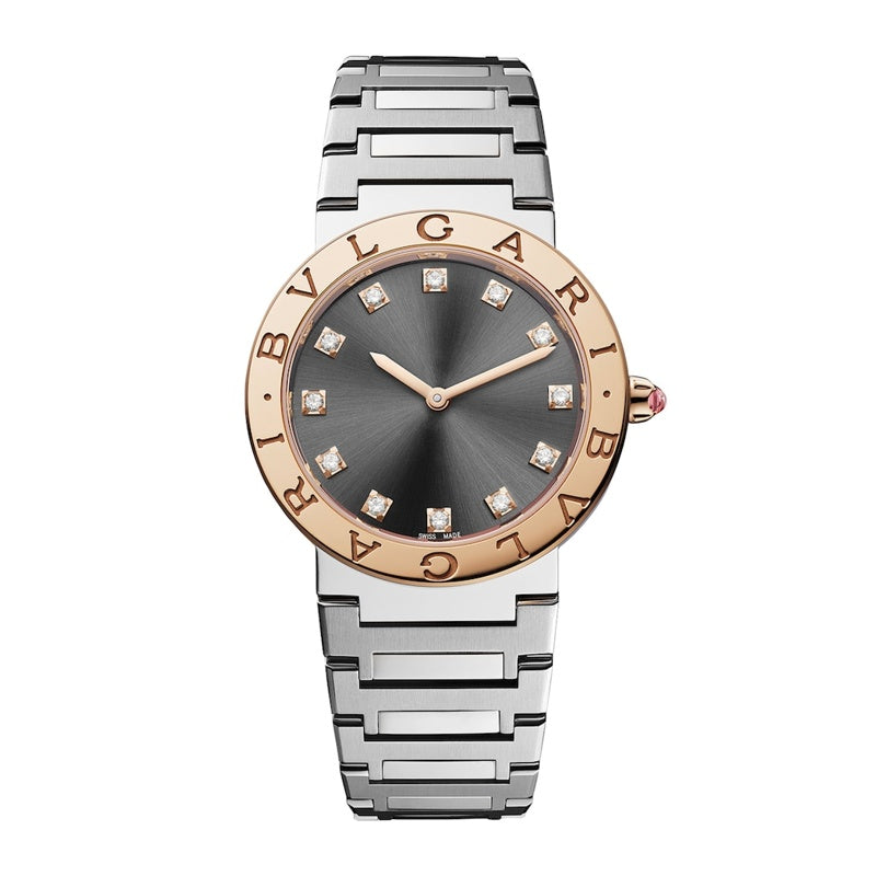 Relógio Bvlgari Bvlgari em Aço Inoxidável e Ouro Rosé e Diamante 33 mm - Mercado de Luxo - O Maior E-Commerce de Bens, Produtos e Serviços de Luxo do Brasil.