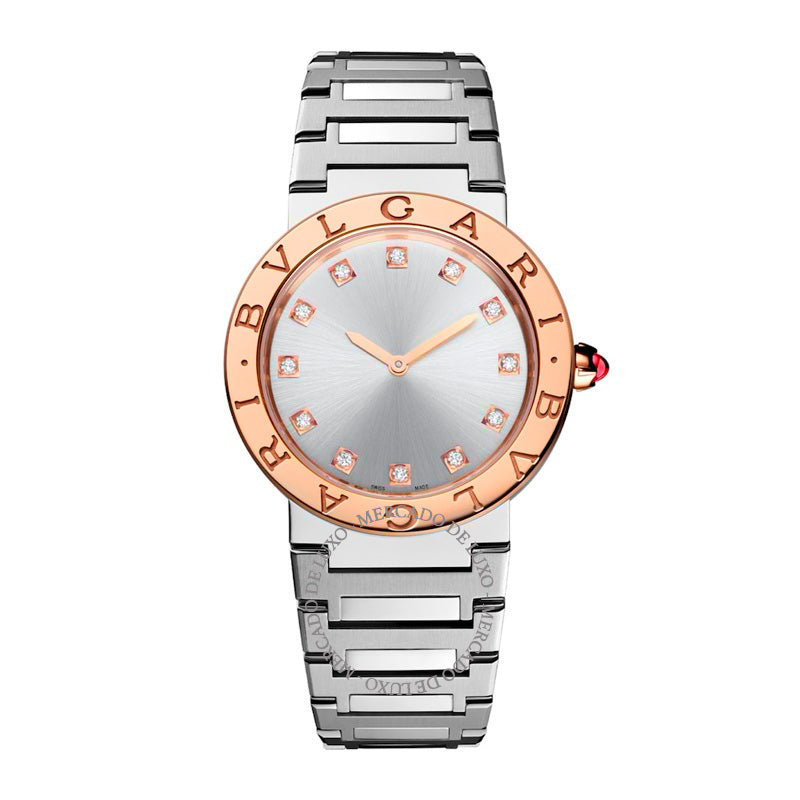 Relógio Bvlgari Bvlgari em Aço Inoxidável e Ouro Rosé 33 mm - Mercado de Luxo - O Maior E-Commerce de Bens, Produtos e Serviços de Luxo do Brasil.