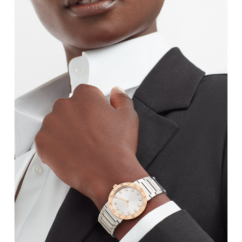 Relógio Bvlgari Bvlgari em Aço Inoxidável e Ouro Rosé 33 mm - Mercado de Luxo - O Maior E-Commerce de Bens, Produtos e Serviços de Luxo do Brasil.