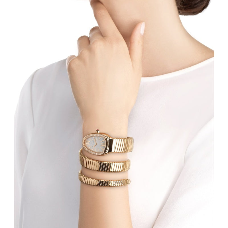 Relógio Serpenti Tubogas 35 mm em Ouro Rosé e Diamantes - Mercado de Luxo - O Maior E-Commerce de Bens, Produtos e Serviços de Luxo do Brasil.