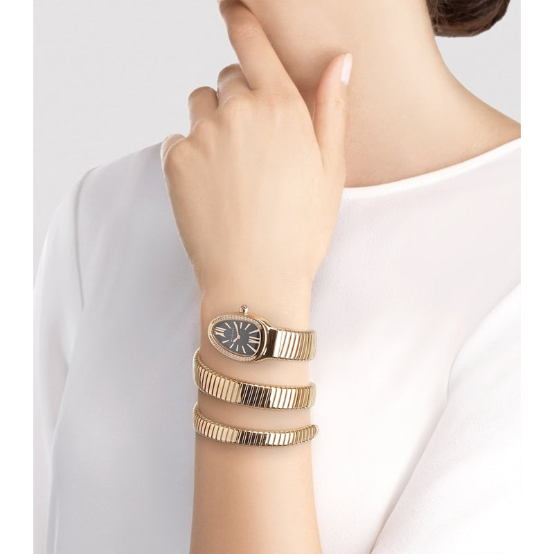Relógio Serpenti Tubogas 35 mm em Ouro Rosé e Diamantes - Mercado de Luxo - O Maior E-Commerce de Bens, Produtos e Serviços de Luxo do Brasil.
