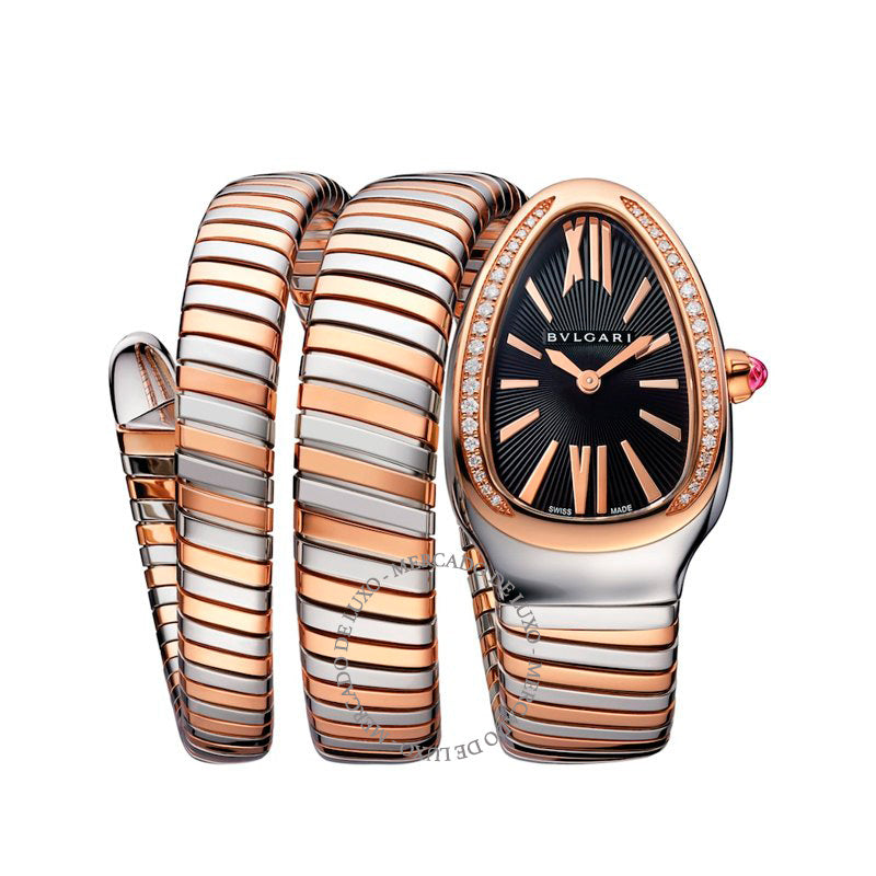 Relógio Serpenti Tubogas em Aço Inoxidável Ouro Rosé e Diamante 35 mm - Mercado de Luxo - O Maior E-Commerce de Bens, Produtos e Serviços de Luxo do Brasil.