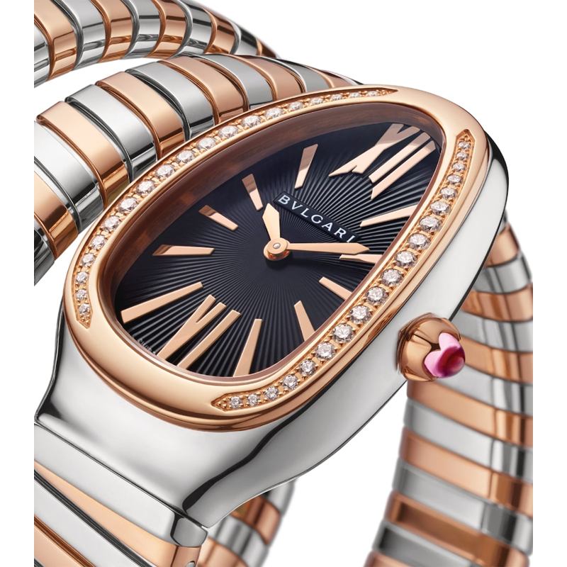 Relógio Serpenti Tubogas em Aço Inoxidável Ouro Rosé e Diamante 35 mm - Mercado de Luxo - O Maior E-Commerce de Bens, Produtos e Serviços de Luxo do Brasil.