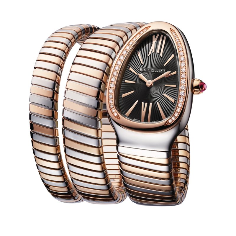 Relógio Serpenti Tubogas em Aço Inoxidável Ouro Rosé e Diamante 35 mm - Mercado de Luxo - O Maior E-Commerce de Bens, Produtos e Serviços de Luxo do Brasil.
