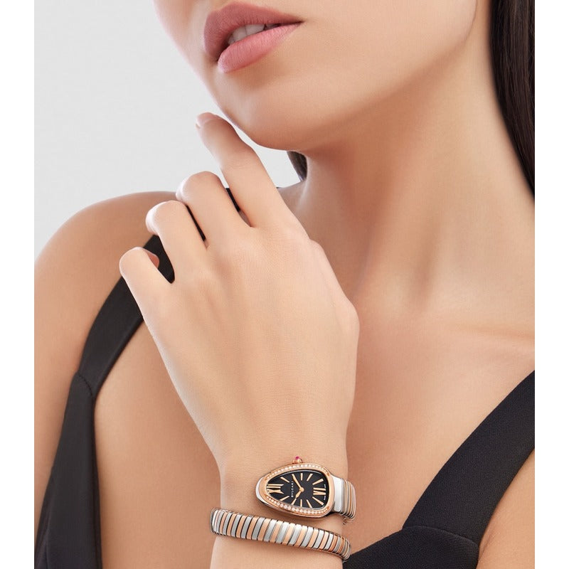 Relógio Serpenti Tubogas em Ouro Rosé Aço Inoxidável e Diamante 35 mm - Mercado de Luxo - O Maior E-Commerce de Bens, Produtos e Serviços de Luxo do Brasil.