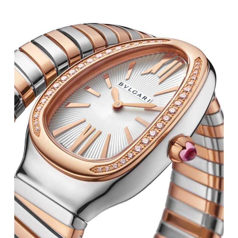 Relógio Serpenti Tubogas em Ouro Rosé Aço Inoxidável Diamante e rubelita 35 mm - Mercado de Luxo - O Maior E-Commerce de Bens, Produtos e Serviços de Luxo do Brasil.