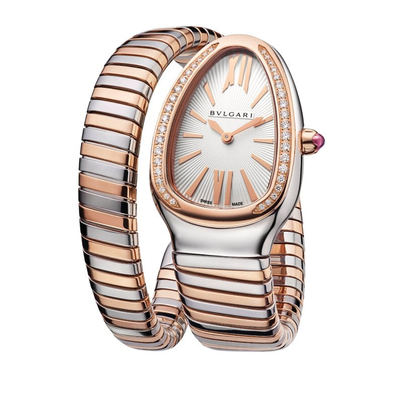 Relógio Serpenti Tubogas em Ouro Rosé Aço Inoxidável Diamante e rubelita 35 mm - Mercado de Luxo - O Maior E-Commerce de Bens, Produtos e Serviços de Luxo do Brasil.