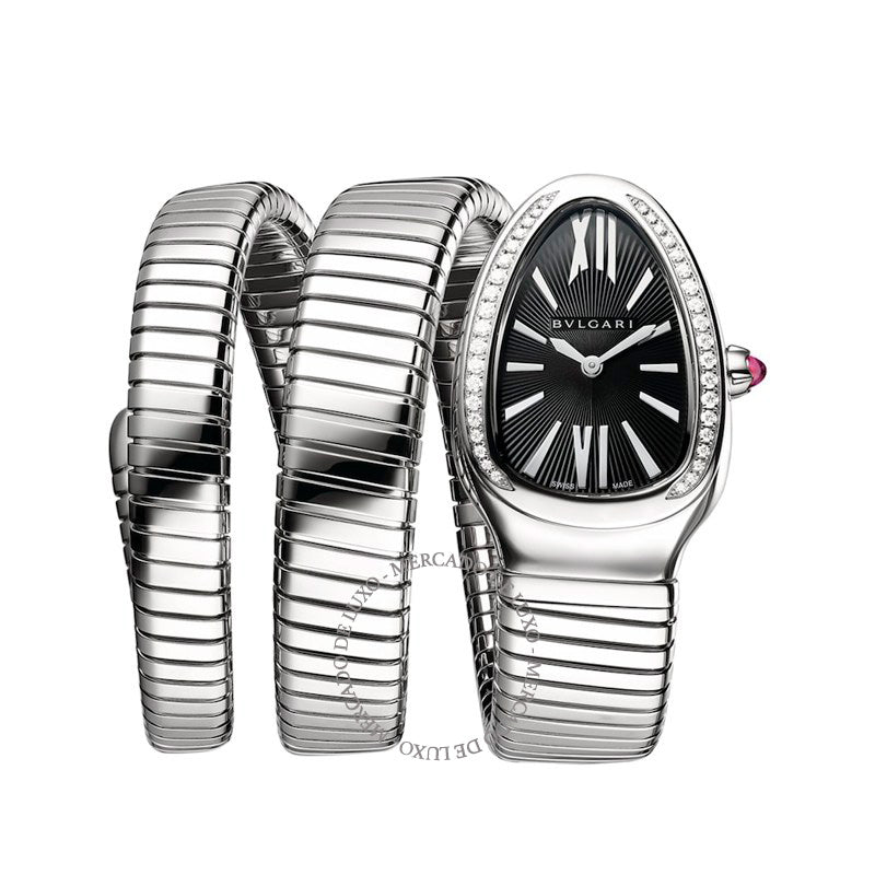 Relógio Serpenti Tubogas em Aço Inoxidável e Diamante 35 mm - Mercado de Luxo - O Maior E-Commerce de Bens, Produtos e Serviços de Luxo do Brasil.