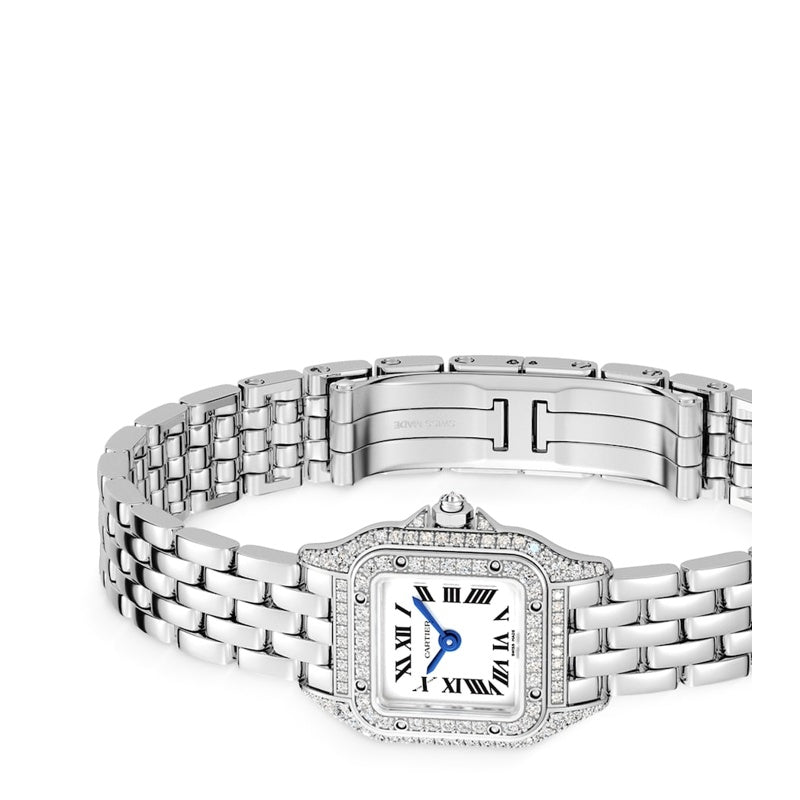 Relógio Panthère de Cartier Mini em Ouro Branco e Diamantes 20 mm - Mercado de Luxo - O Maior E-Commerce de Bens, Produtos e Serviços de Luxo do Brasil.