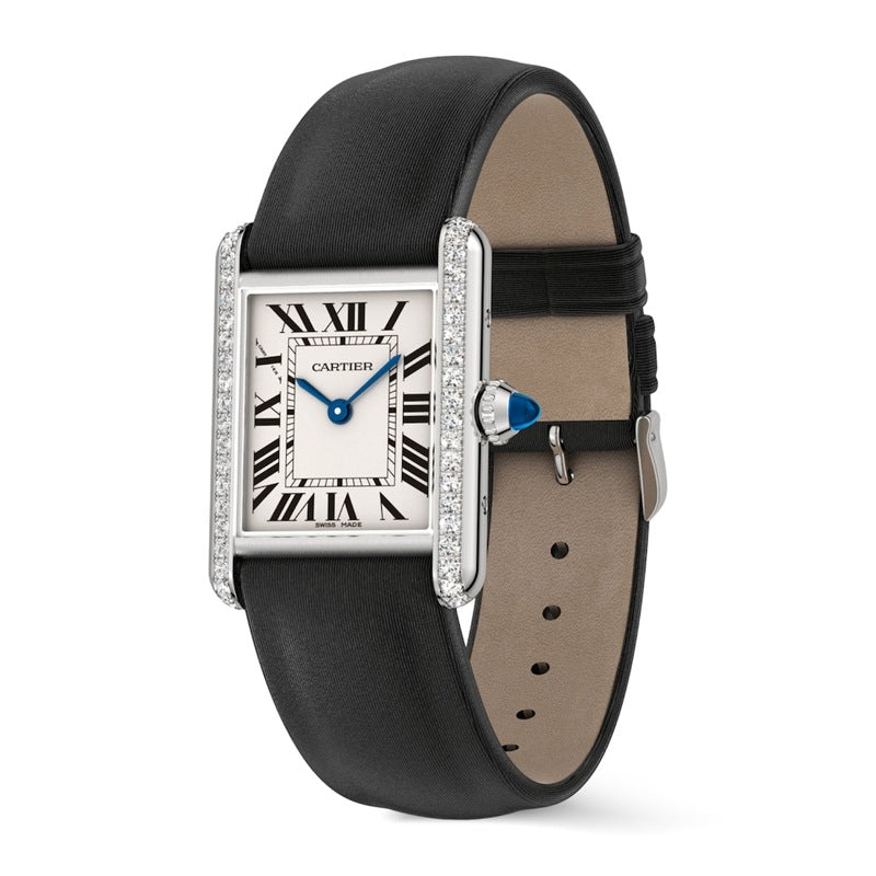 Relógio Tank Must em Aço Inoxidável e Diamante 22 mm - Mercado de Luxo - O Maior E-Commerce de Bens, Produtos e Serviços de Luxo do Brasil.