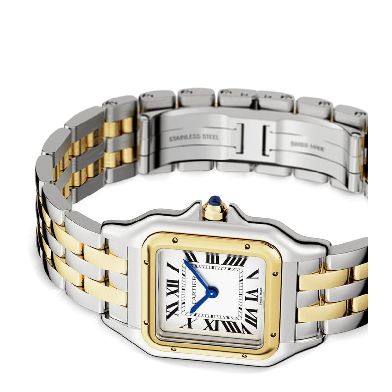 Relógio Panthère de Cartier Médio em Ouro Amarelo e Aço Inoxidável 27 mm - Mercado de Luxo - O Maior E-Commerce de Bens, Produtos e Serviços de Luxo do Brasil.
