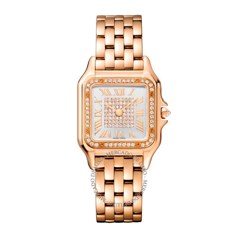Relógio Panthère de Cartier Médio em Ouro Rosé e Diamante 267 mm - Mercado de Luxo - O Maior E-Commerce de Bens, Produtos e Serviços de Luxo do Brasil.