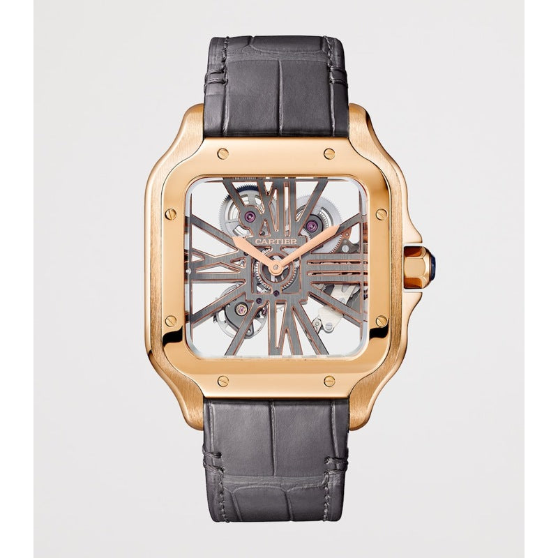 Relógio Santos de Skeleton Grande em Ouro Rosé 28 mm - Mercado de Luxo - O Maior E-Commerce de Bens, Produtos e Serviços de Luxo do Brasil.