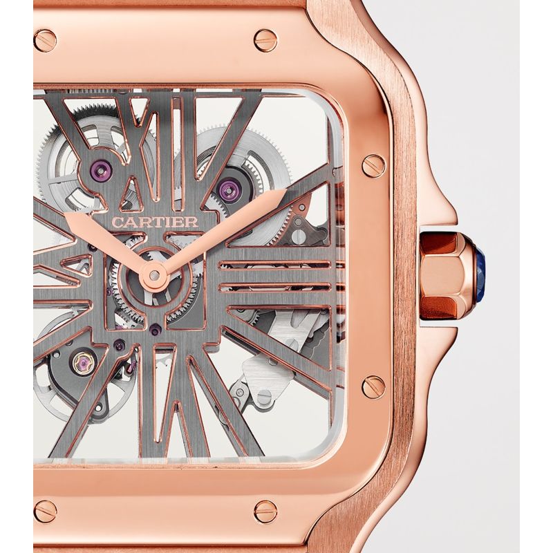 Relógio Santos de Skeleton Grande em Ouro Rosé 28 mm - Mercado de Luxo - O Maior E-Commerce de Bens, Produtos e Serviços de Luxo do Brasil.