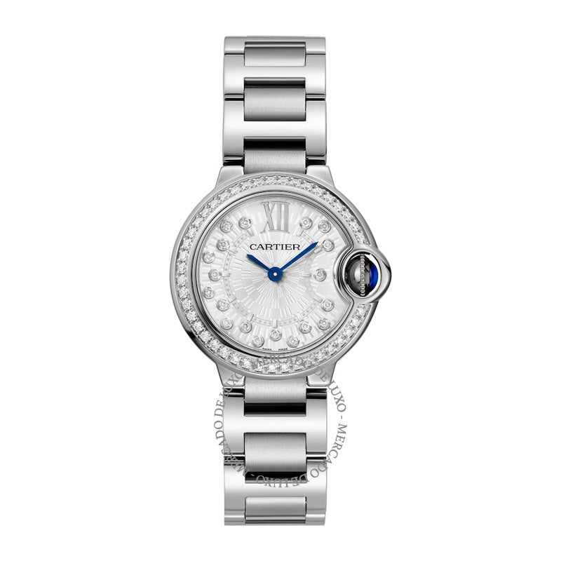 Relógio Ballon Bleu de Cartier em Aço Inoxidável e Diamante 28 mm - Mercado de Luxo - O Maior E-Commerce de Bens, Produtos e Serviços de Luxo do Brasil.