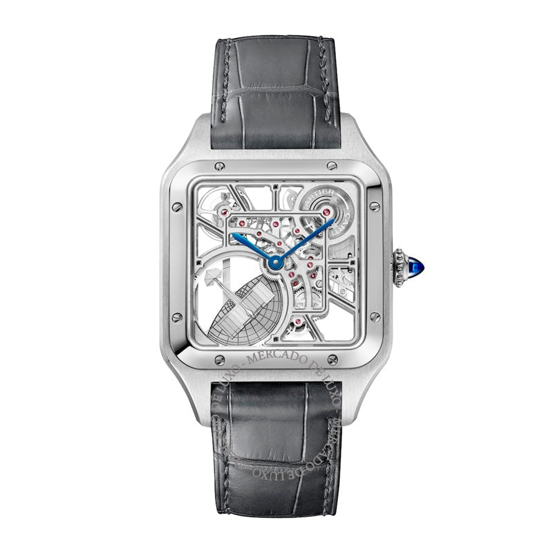 Relógio Santos-Dumont Skeleton em Aço Inoxidável 31 mm - Mercado de Luxo - O Maior E-Commerce de Bens, Produtos e Serviços de Luxo do Brasil.