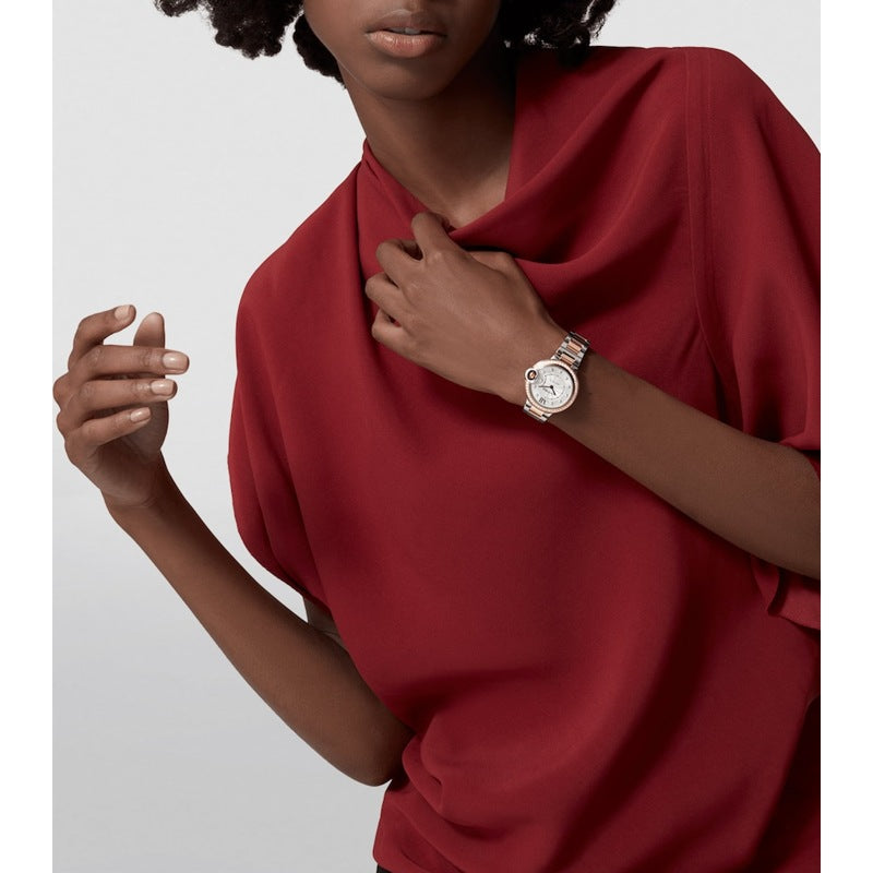 Relógio Ballon Bleu de Cartier em Ouro Rosé Aço Inoxidável e Diamantes 33 mm - Mercado de Luxo - O Maior E-Commerce de Bens, Produtos e Serviços de Luxo do Brasil.