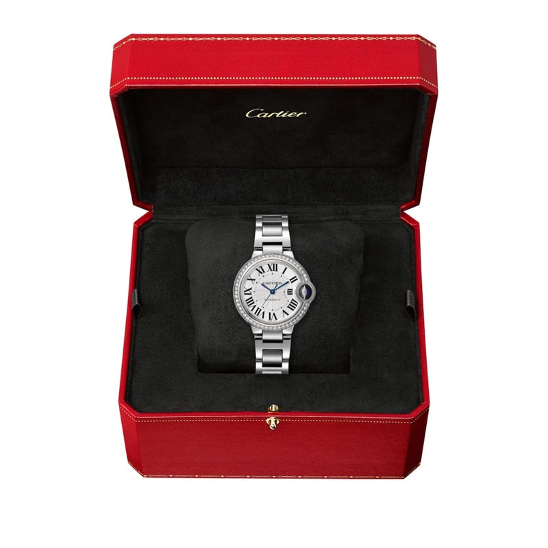 Relógio Ballon Bleu de Cartier em Aço Inoxidável e Diamante 33 mm - Mercado de Luxo - O Maior E-Commerce de Bens, Produtos e Serviços de Luxo do Brasil.