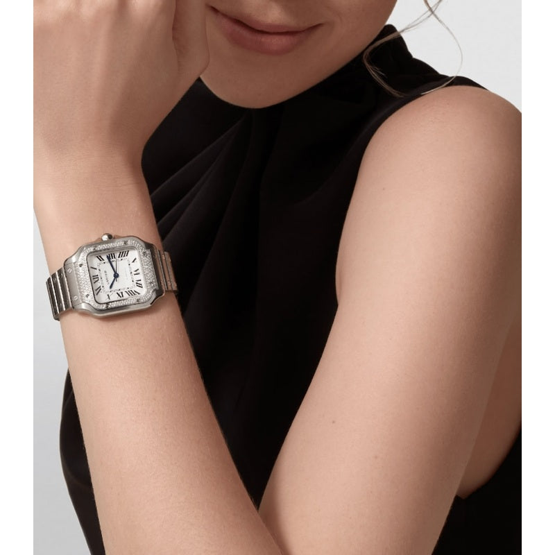 Relógio Santos de Cartier Médio em Aço 351 mm - Mercado de Luxo - O Maior E-Commerce de Bens, Produtos e Serviços de Luxo do Brasil.