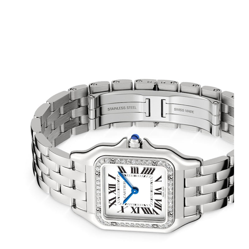 Relógio Panthère de Cartier Mini em Aço Inoxidável e Diamantes 37 mm - Mercado de Luxo - O Maior E-Commerce de Bens, Produtos e Serviços de Luxo do Brasil.
