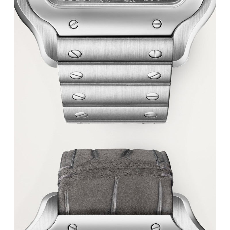 Relógio Santos de Cartier Dual Time banhado a Ródio 402 mm - Mercado de Luxo - O Maior E-Commerce de Bens, Produtos e Serviços de Luxo do Brasil.