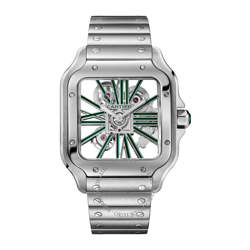Relógio Santos de Cartier Skeleton Grande em Aço 40 mm - Mercado de Luxo - O Maior E-Commerce de Bens, Produtos e Serviços de Luxo do Brasil.