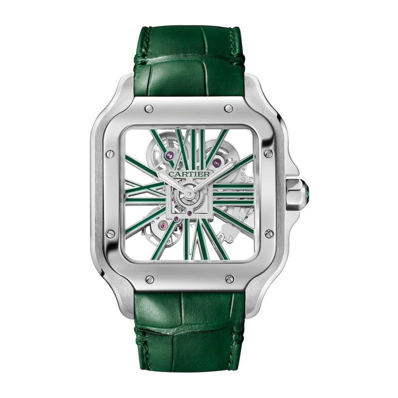Relógio Santos de Cartier Skeleton Grande em Aço 40 mm - Mercado de Luxo - O Maior E-Commerce de Bens, Produtos e Serviços de Luxo do Brasil.
