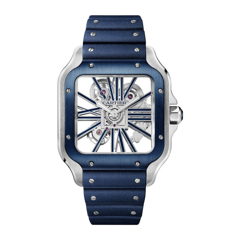 Relógio Santos de Cartier Skeleton Grande em Aço 40 mm - Mercado de Luxo - O Maior E-Commerce de Bens, Produtos e Serviços de Luxo do Brasil.