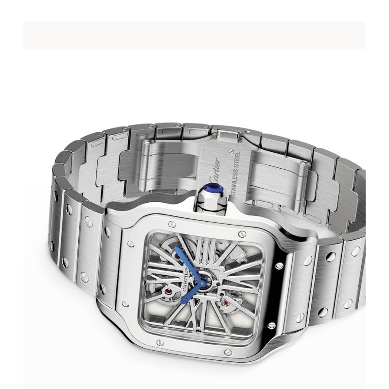 Relógio Santos de Cartier Skeleton Grande em Aço 40 mm - Mercado de Luxo - O Maior E-Commerce de Bens, Produtos e Serviços de Luxo do Brasil.