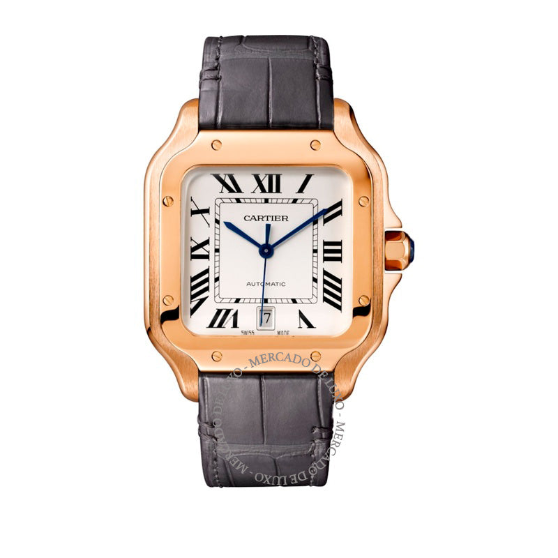 Relógio Santos de Cartier Skeleton Grande em Ouro Rosé 40 mm - Mercado de Luxo - O Maior E-Commerce de Bens, Produtos e Serviços de Luxo do Brasil.