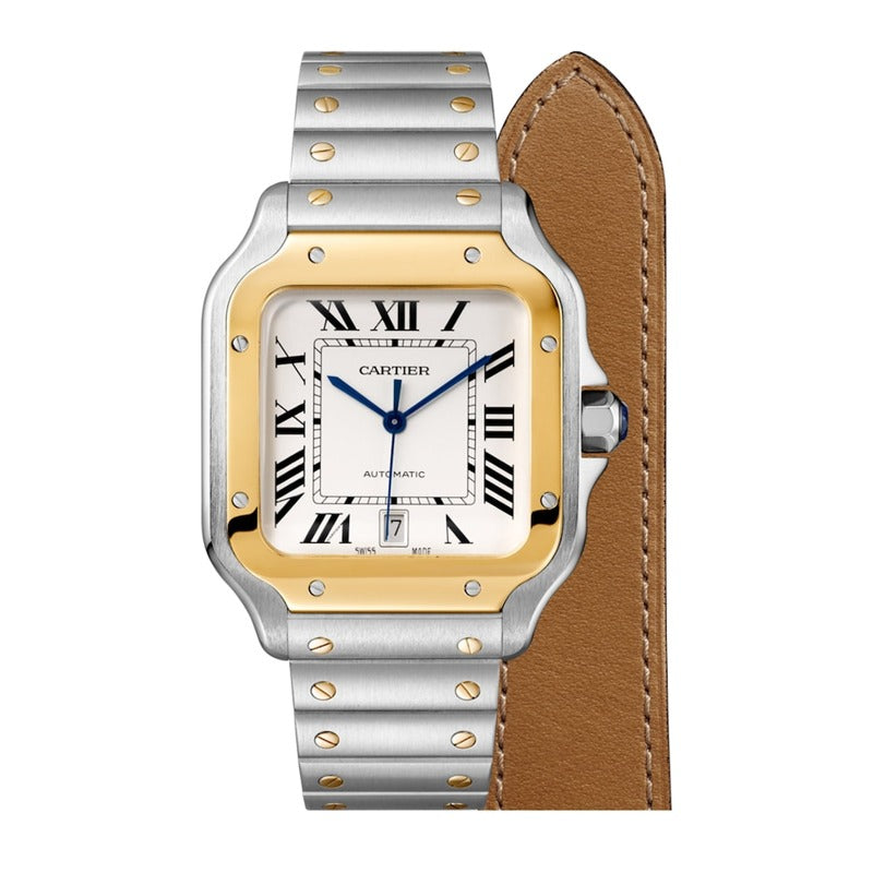 Relógio Santos de Cartier Skeleton em Aço Inoxidável e Ouro Amarelo 40 mm - Mercado de Luxo - O Maior E-Commerce de Bens, Produtos e Serviços de Luxo do Brasil.