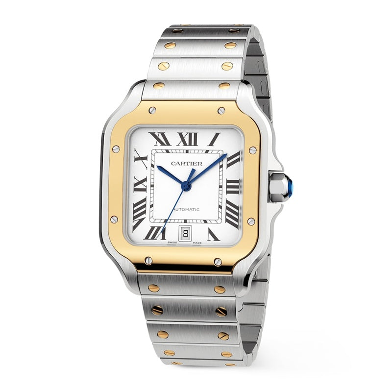 Relógio Santos de Cartier Skeleton em Aço Inoxidável e Ouro Amarelo 40 mm - Mercado de Luxo - O Maior E-Commerce de Bens, Produtos e Serviços de Luxo do Brasil.