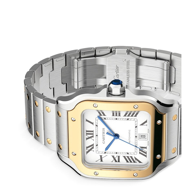 Relógio Santos de Cartier Skeleton em Aço Inoxidável e Ouro Amarelo 40 mm - Mercado de Luxo - O Maior E-Commerce de Bens, Produtos e Serviços de Luxo do Brasil.