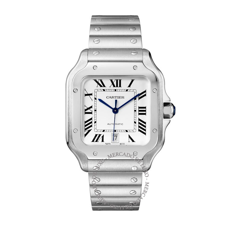 Relógio Santos de Cartier Grande em Aço 40 mm - Mercado de Luxo - O Maior E-Commerce de Bens, Produtos e Serviços de Luxo do Brasil.