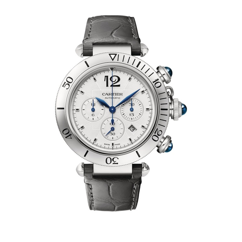 Relógio Pasha de Cartier em Aço Inoxidável 41 mm - Mercado de Luxo - O Maior E-Commerce de Bens, Produtos e Serviços de Luxo do Brasil.
