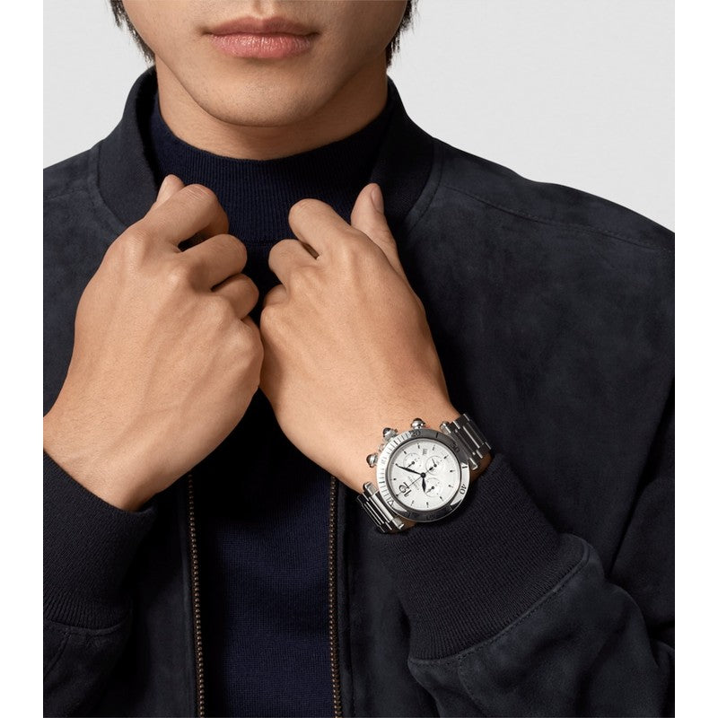 Relógio Pasha de Cartier em Aço Inoxidável 41 mm - Mercado de Luxo - O Maior E-Commerce de Bens, Produtos e Serviços de Luxo do Brasil.