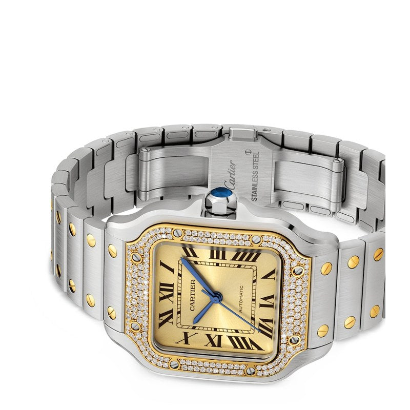 Relógio Santos de Cartier em Aço Inoxidável e Diamante 42 mm - Mercado de Luxo - O Maior E-Commerce de Bens, Produtos e Serviços de Luxo do Brasil.