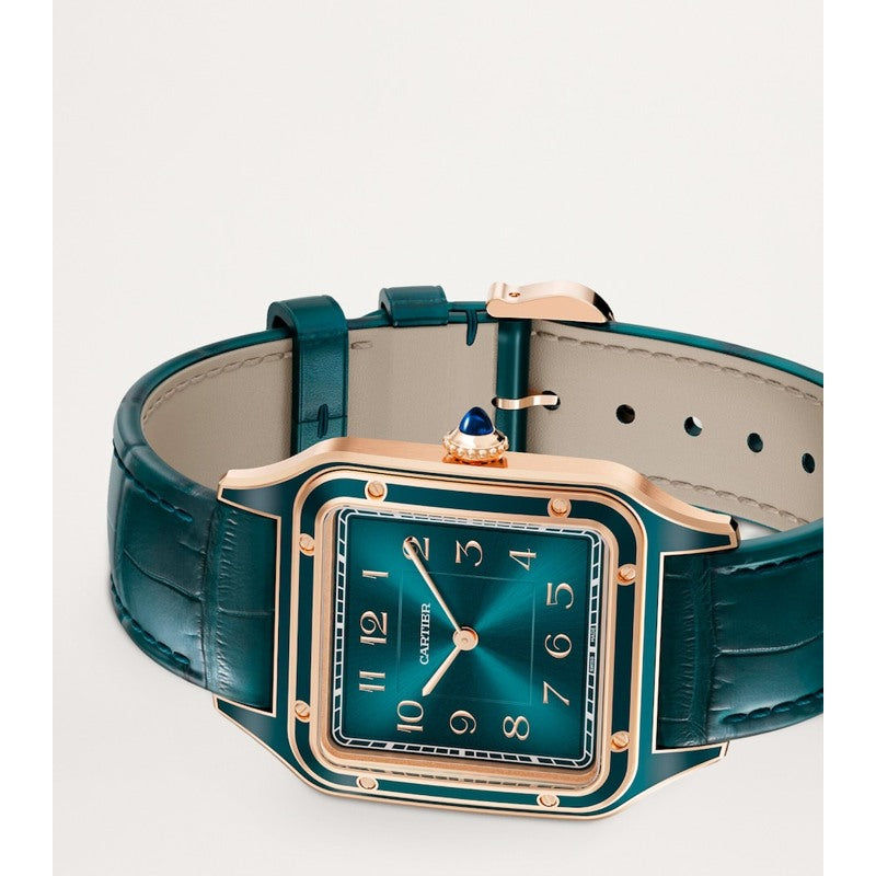 Relógio Santos-Dumont Grande em Ouro Rosé e Safira 43 mm - Mercado de Luxo - O Maior E-Commerce de Bens, Produtos e Serviços de Luxo do Brasil.