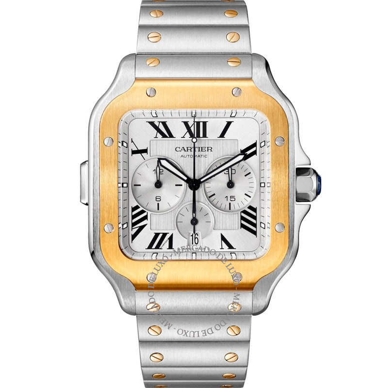 Relógio Santos de Cartier em Aço Inoxidável e Ouro Amarelo 43 mm - Mercado de Luxo - O Maior E-Commerce de Bens, Produtos e Serviços de Luxo do Brasil.