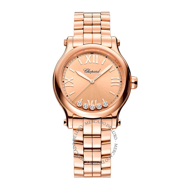 Relógio Happy Sport em Ouro Rosé e Diamante 33 mm - Mercado de Luxo - O Maior E-Commerce de Bens, Produtos e Serviços de Luxo do Brasil.