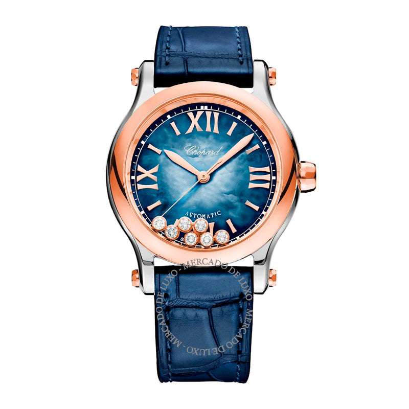 Relógio Happy Sport em Ouro Rosé Aço Inoxidável e Diamante 36 mm - Mercado de Luxo - O Maior E-Commerce de Bens, Produtos e Serviços de Luxo do Brasil.