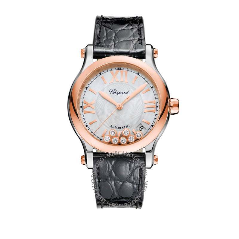 Relógio Happy Sport em Ouro Rosé Aço Inoxidável e Diamante 36 mm - Mercado de Luxo - O Maior E-Commerce de Bens, Produtos e Serviços de Luxo do Brasil.