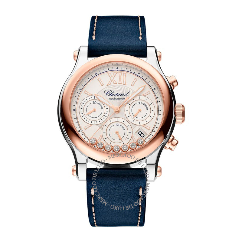 Relógio Happy Sport Chrono em Ouro Rosé e Diamantes 40 mm - Mercado de Luxo - O Maior E-Commerce de Bens, Produtos e Serviços de Luxo do Brasil.