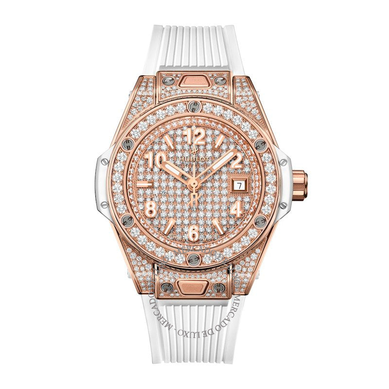 Relógio Big Bang One Click em King Gold e Full Pavé de Diamante 33 mm - Mercado de Luxo - O Maior E-Commerce de Bens, Produtos e Serviços de Luxo do Brasil.