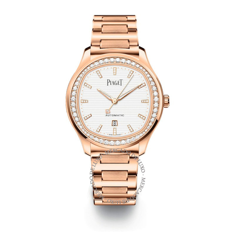 Relógio Polo Date em Ouro Rosé e Diamantes 36 mm - Mercado de Luxo - O Maior E-Commerce de Bens, Produtos e Serviços de Luxo do Brasil.