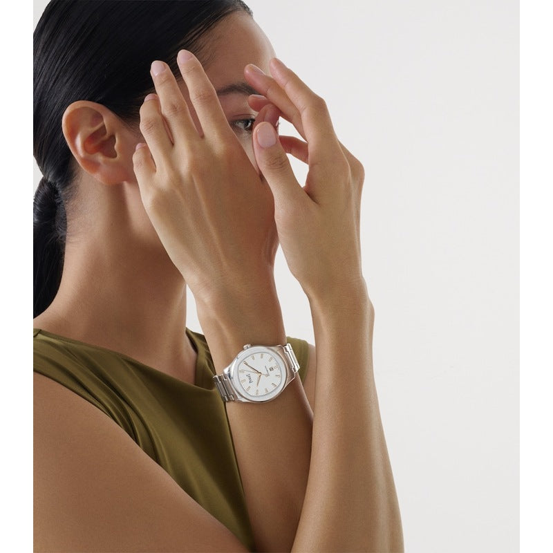 Relógio Polo Date em Aço Inoxidável e Diamante 36 mm - Mercado de Luxo - O Maior E-Commerce de Bens, Produtos e Serviços de Luxo do Brasil.